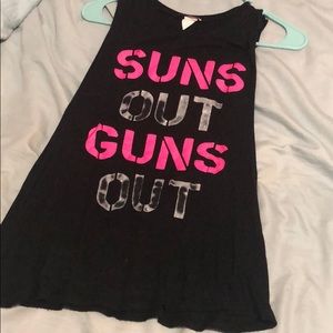 black suns out guns out tank top